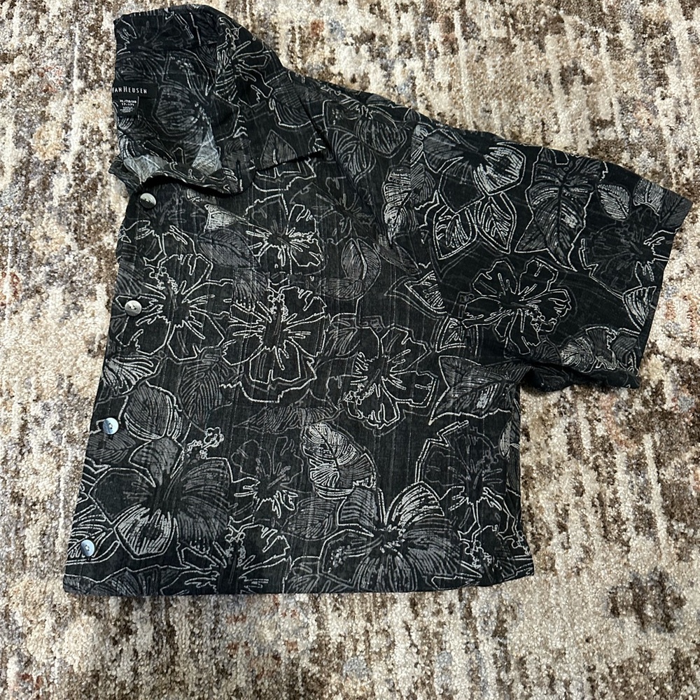 Van Heusen Black and Gray Patterned Shirt